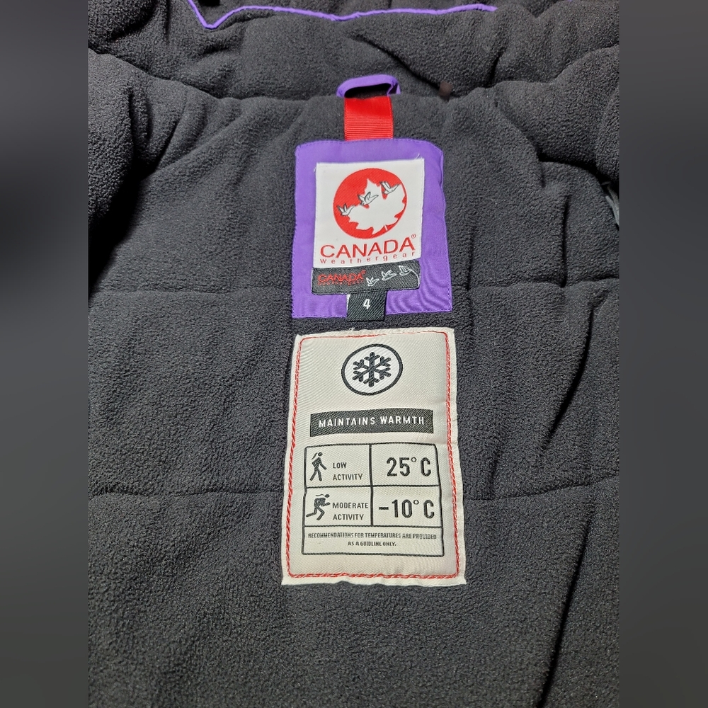 Canada Weather Gear 2pc Snowsuit Set Size 4 Purple - Picture 5 of 16